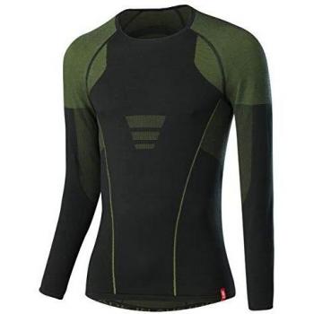Löffler Transtex Warm Hybrid la Camiseta, otoño/Invierno, Hombre, Color Negro/Verde Lima, tamaño 46/48