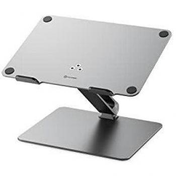 Soporte Ergonómico Ajustable para Laptop ALOGIC Elite en Gris Espacial, Diseño de Aluminio, Portátil y Resistente, Compatible con MacBook Pro, Air, Dell XPS y Chromebook