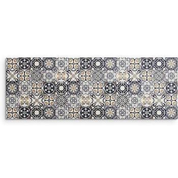 DON LETRA Alfombra Vinílica para Cocina, Salón, Dormitorio y Pasillo, 140 x 50 x 0.2 cm, Color Marrón, ALV-006