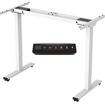 FLEXISPOT EB2 Marco de Escritorio de Pie con Altura Ajustable Eléctrica Standing Desk Mesa Oficina Ordenador de Acero Sólido con 4 Teclado de Memoria Automática 2 Motor 2 Etaps con 4 Ruedas