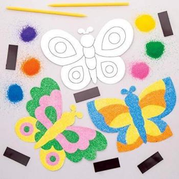 Baker Ross- Kits de imanes de mariposas para decorar con arena