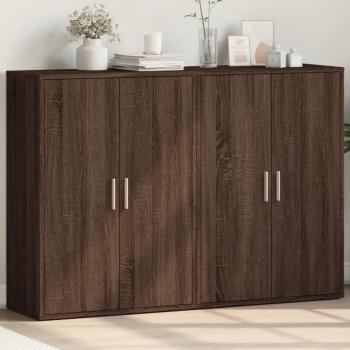 Armario 2 piezas de madera multicapa en color roble marrón, dimensiones 60x31x84 cm