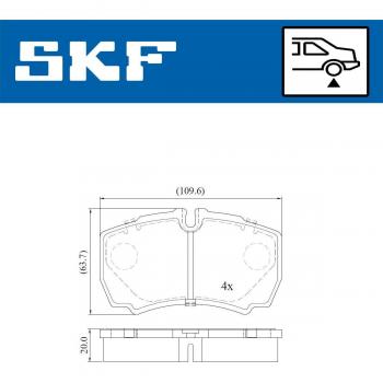 Pastillas de freno SKF VKBP 90200 - Juego de pastillas de freno, alta calidad, diseño optimizado para un rendimiento superior, reducción del ruido y vibraciones, fácil instalación