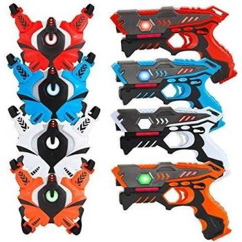 VATOS Infrarrojo Laser Tag Armas y Chalecos, Juego de Juego de Rótulos Láser para Niños y Adultos, Armas de Juguete para Niños
