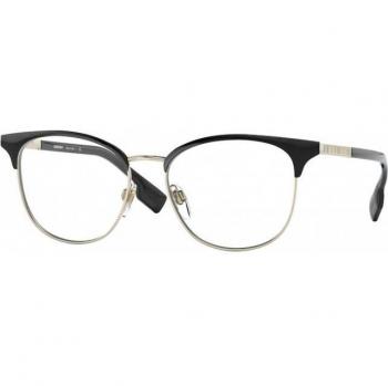 Burberry BE1355 1109 Square Women's Black and Light Gold Eyeglasses