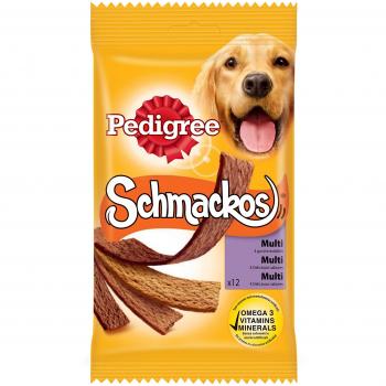 Pedigree schmackos tiras de carne 4 sabores premio para perros 104 gr