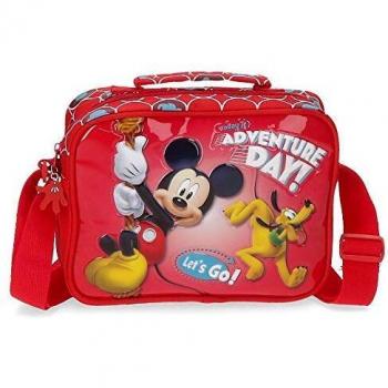 Disney Mickey Adventure Day Neceser Adaptable con Bandolera Rojo 22x17x7 cms Poliéster