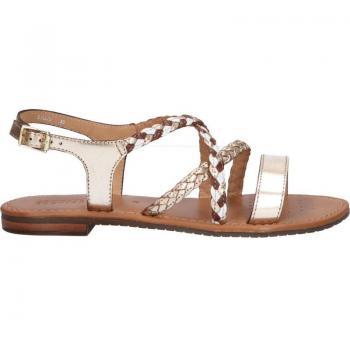 Geox D Sozy S O Sandalia Plana mujer Dorado, Sandalias de Mujer y Niña GEOX Sandalias Sozy - Marrón D35LXO Oro