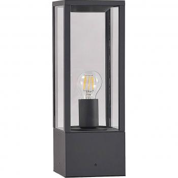 Baliza Peldar moderna de aluminio y cristal, dimmable, diseño abierto, E27, iluminación de senderos