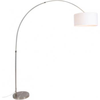 Lámpara de arco moderna ajustable de acero con pantalla blanca 50/50/25