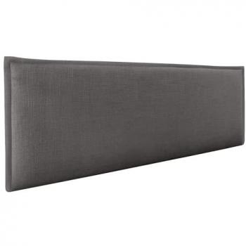 Cabecero Tapizado de Lino Natural Gris Oscuro con Ribete para Camas 120/135/140 cm