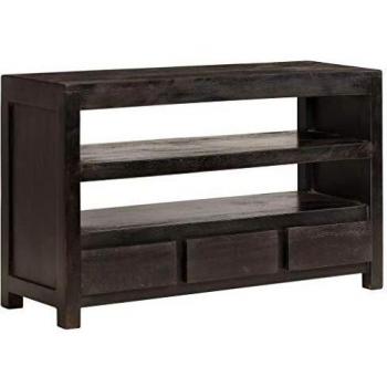 Mueble para TV madera maciza acacia 90x30x55 cm marrón oscuro