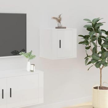 Mueble para TV de pared blanco brillante 40x34,5x40 cm, Mueble de salón, Mueble TV, Mesa de TV