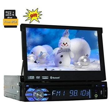 7 1 DIN WinCE coches reproductor de DVD GPS de navegaciš®n universal en el tablero estšŠreo Panel frontal desmontable de radio auto de audio con AM y FM RDS Funciš®n del receptor de radio estšŠreo del coche + tarjeta libre de 8GB