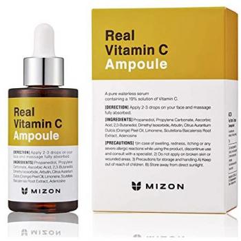 MIZON - Real Vitamin C Ampoule 30ml - Brightening Serum with Pure Vitamin C (19%) for Unisex Skincare