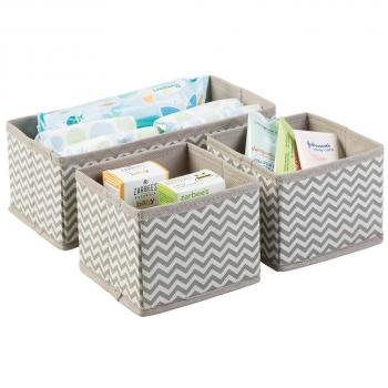 mDesign Cajas almacenaje juego de 3 – Cajas almacenaje ropa, toallas, sábanas – Ideales cajas organizadoras para un orden óptimo – Color: topo/natural