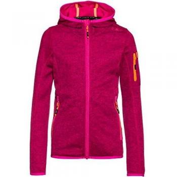 CMP Hooded Knit Tech Fleece Chaqueta, Chica, Bouganville-Goji, 164