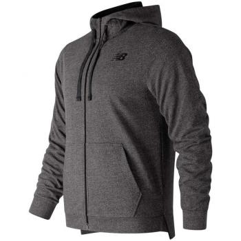 New Balance - Chaqueta Ligera con Capucha para Hombre, Hombre, Chaqueta, MJ91012, Negro Heather, S