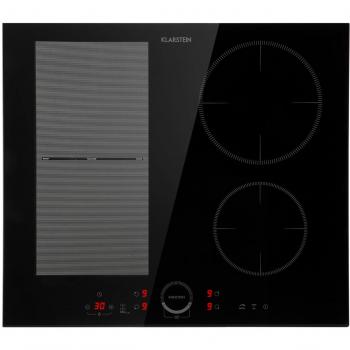 Placa de Cocción Híbrida Klarstein Delicatessa 60 Inducción 4 Zonas 7000W Vitrocerámica Negra