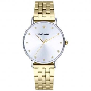 Reloj Mujer Radiant RA585205 Ø 36 mm, esfera de color plateado, correa de acero inoxidable, resistente al agua hasta 30 metros, movimiento de cuarzo