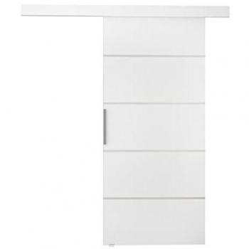 Puerta Corredera Jyrun 70 III con Manijas de Aluminio y Sistema de Cierre Automático, Diseño con Rayas Horizontales