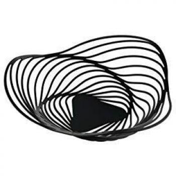 Bandeja de Frutas Alessi Trinity 26 cm, Acero Inoxidable, Color Negro
