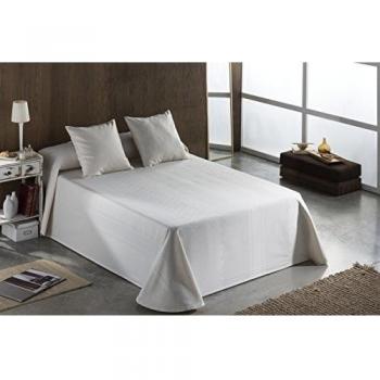 ES-TELA - Colcha/Cubrecama tejido jacquard LUGO color Crema - Cama de 180/200 cm. - 50% Algodón/50% Poliéster