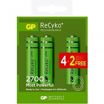GP ReCyko+ - Pilas Recargables y Cargadores 6 Stück Akku AA/Mignon Verde