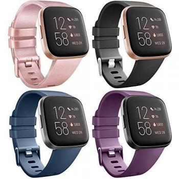 AK para Fitbit Versa Correa, Bandas Repuesto Ajustable Pulsera TPU Sport Accesorio Pulsera para Fitbit Versa Pequeño Grande