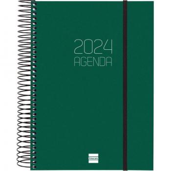 Agenda Espiral Opaque 2024 Verde Enero 2024 - Diciembre 2024