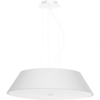Lámpara Colgante Vega 60 Blanca E27 Vidrio Acero Tela 5 Bombillas LED 105cm