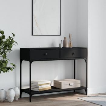 Consola negra de madera multicapa 100x34,5x75 cm