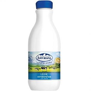 Central Lechera Asturiana - Leche UHT Semidesnatada - Botella 1,5 L - , Pack de 6