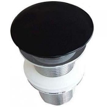 Tapón para sumidero Pop-Up de lavabo en negro mate - Bernstein, con cubierta de mineral