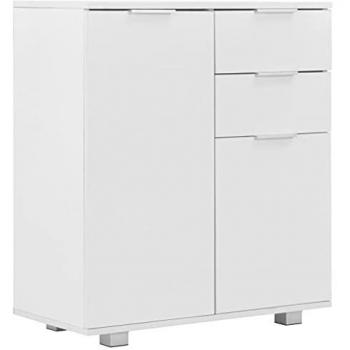 vidaXL Aparador Aglomerado Mobiliario Casa Hogar Armario Almacenamiento Práctico Decorativo Duradero Robusto Clásico Blanco Brillante 71x35x76cm