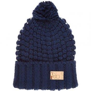 Berydale Gorro de punto para mujer, forma clásica con vuelta, Azul