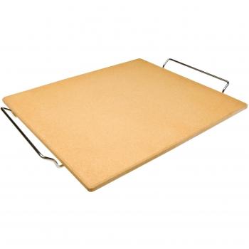 Ibili 784340 - Piedra Rectangular para Pizza con Soporte, Medidas 40 x 35 x 1.5 cm