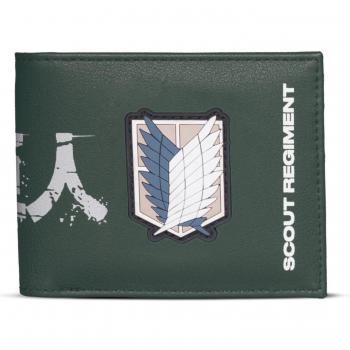 Cartera Attack on Titan Scout Regiment Verde Bifold con Parche Gráfico Difuzed