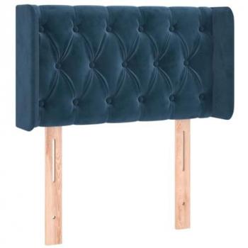 Cabecero de terciopelo azul oscuro 83x16x78/88 cm