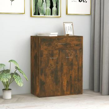 Aparador de madera contrachapada color roble ahumado 60x30x75 cm, Mueble de Almacenaje de Salón, Buffet para salón Moderno, Armario Auxiliar, Armario de Almacenamiento