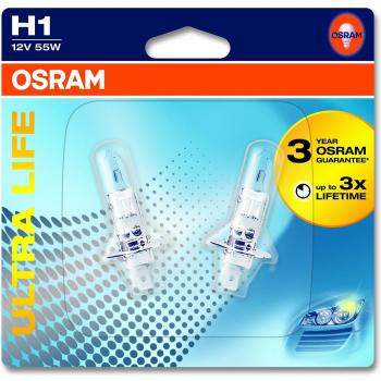 OSRAM ULTRALIFE 2.0 H1, halogen-headlamp bulb, 64150ULT-02B, 12V, double blister