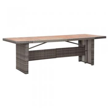 vidaXL Garden Table 240x90x74 cm Poly Rattan and Solid Acacia Wood