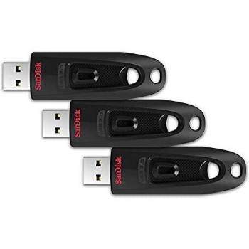 SanDisk Ultra - Pendrive USB 3.0 - 64 GB (Paquete de 3)