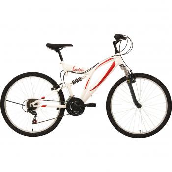 F.lli Schiano Freedom - Bicicleta de montaña, 18 velocidades, doble suspension, color blanca/roja, cambio Shimano, rueda 26''