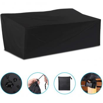 NASUM Funda Protectora para Banco de 3 Plazas, Funda Impermeable Resistente al Viento Cubierta de Muebles Jardín Funda para Sillas 210D Oxford, 163 x 66 x 63/89 cm
