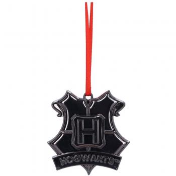 NEMESIS NOW Harry Potter Decoración Árbol de Navidad Hogwarts Crest (Silver) 6 cm