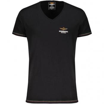 Aeronautica Militare Black Cotton Outer T-Shirt with Print, Male, Size: L