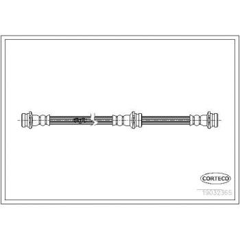 Latiguillo de freno CORTECO 19032365 - Manguera flexible para el sistema de frenos, fabricada en goma resistente a la presión y a la abrasión, con conectores metálicos en ambos extremos, longitud adecuada