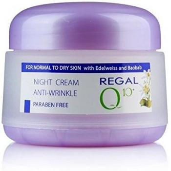 Regal Q10+ - Crema de Noche Antiarrugas con Aceite de Baobab y Edelweiss para Piel Normal a Seca