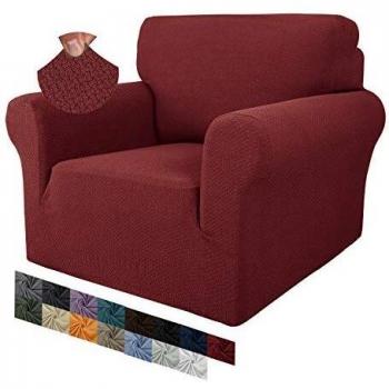 MAXIJIN Funda de silla de jacquard creativa para sala de estar, súper elástica, antideslizante, con brazos, perros, apto para mascotas, 1 pieza, protector de sofá elástico